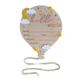 Maxbell Newborn Announcement Sign Keepsake Photography Props Birth Baby Name Plaques Pink