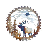 Maxbell Iron Wall Hanging Ornament Indoor Living Room Gift Collectible Elk Sculpture Style C
