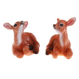 Maxbell 2x Home Garden Resin Deer Model for DIY Outdoor Grassland Backyard Accessory - Aladdin Shoppers