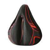 Maxbell Bicycle Saddle Cushion Soft Wide for Road Bicycles Stationary Bikes Exercise Black Red