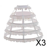 Maxbell 3xCage Hoop Skirt Petticoat Crinoline Underskirt Pannier for Gown Prom Wedding