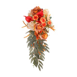 Wedding Bouquet Fake Flowers Romantic Fall Teardrop Elegant Drop Shape