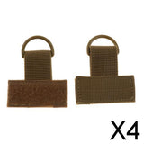 Maxbell 4x2 Pieces Outdoor MOLLE Nylon Webbing T Hook & Loop D Key Ring Tan