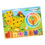 Maxbell Montessori Toy Preschool Alphabet Animal Puzzle for Boys Girls Children Gift dinosaur