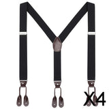 Maxbell 4xMen's Adjustable Y-Back Elastic Suspenders Braces Work Button End Suspender