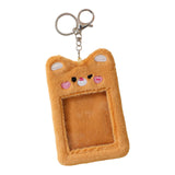 Maxbell Plush Photocard Holder Keychain for Football Cards Bus Cards Driver Licenses Orange