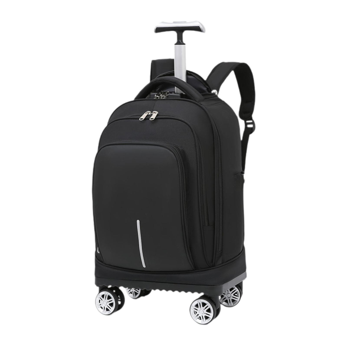 Maxbell Rolling Backpack Large Capacity Wheeled Backpack for Overnight Travel Adults Black