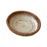 Maxbell Bamboo Serving Tray Fruit Dessert Tray for Kitchen Countertop Eating Storing 13cmx3cm