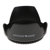 Maxbell 67mm Screw Mount Reversible Tulip Flower Crown Petal Shaped Camera Lens Hood
