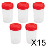 Maxbell 15x5x 60ml Plastic Graduated Measuring Specimen Cup Sterile Container with Lid