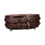 Maxbell Medieval Wide Waist Belt PU Leather Renaissances Belt for Stage Show Dress up Brown