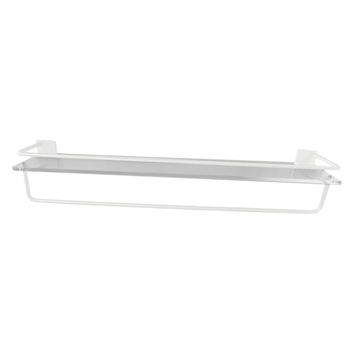 Maxbell Maxbell Floating Shelf Wall Mounted Toilet Shelf Easy Clean Kitchen Removable Holder White 60cm