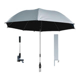 Maxbell 42" Beach Chair Umbrella with Clamp Universal Multipurpose Stroller Umbrella Silvery