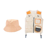 Maxbell Explorer Vest with Hat for Halloween Birthday Gift Boys Girls Hiking Orange