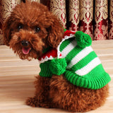Maxbell Maxbell Pet Cat Dog Christmas Clothes Knitted Sweater Coat Hoodie Apparel Green S