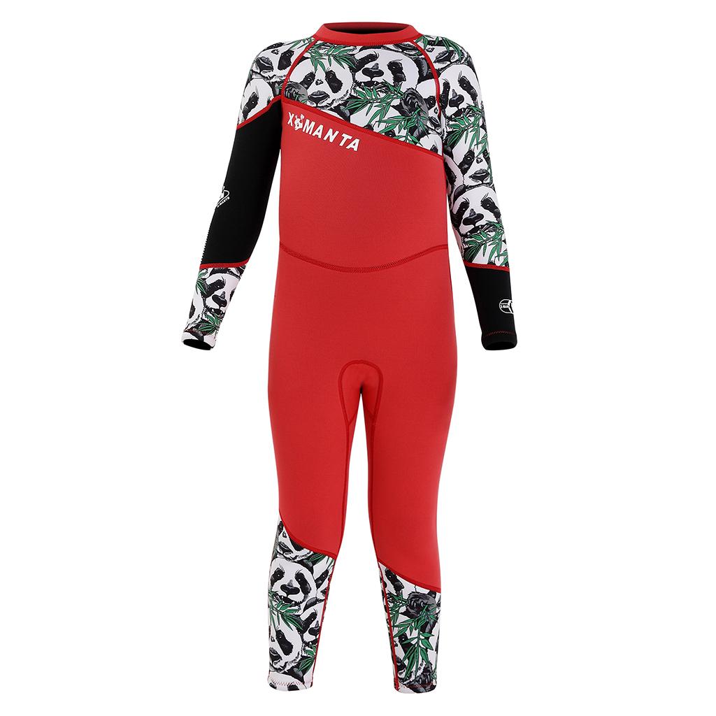 Maxbell Maxbell Kids 2.5mm Wetsuit Long Sleeve UV Protection Thermal Swimsuit L Red