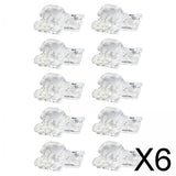 Maxbell 6x20pcs Quick Shoelace Lock Shoe Strings Cord Buckle Toggle Stopper Clear