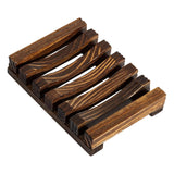 Wooden Soap Dish Home Decor Self Draining Soap Dish for Shower Sink Bathroom Dark Wood Color