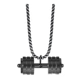 Maxbell Dumbbell Pendant for Men Decor Sport Creative Necklace for Holiday Party Men Black