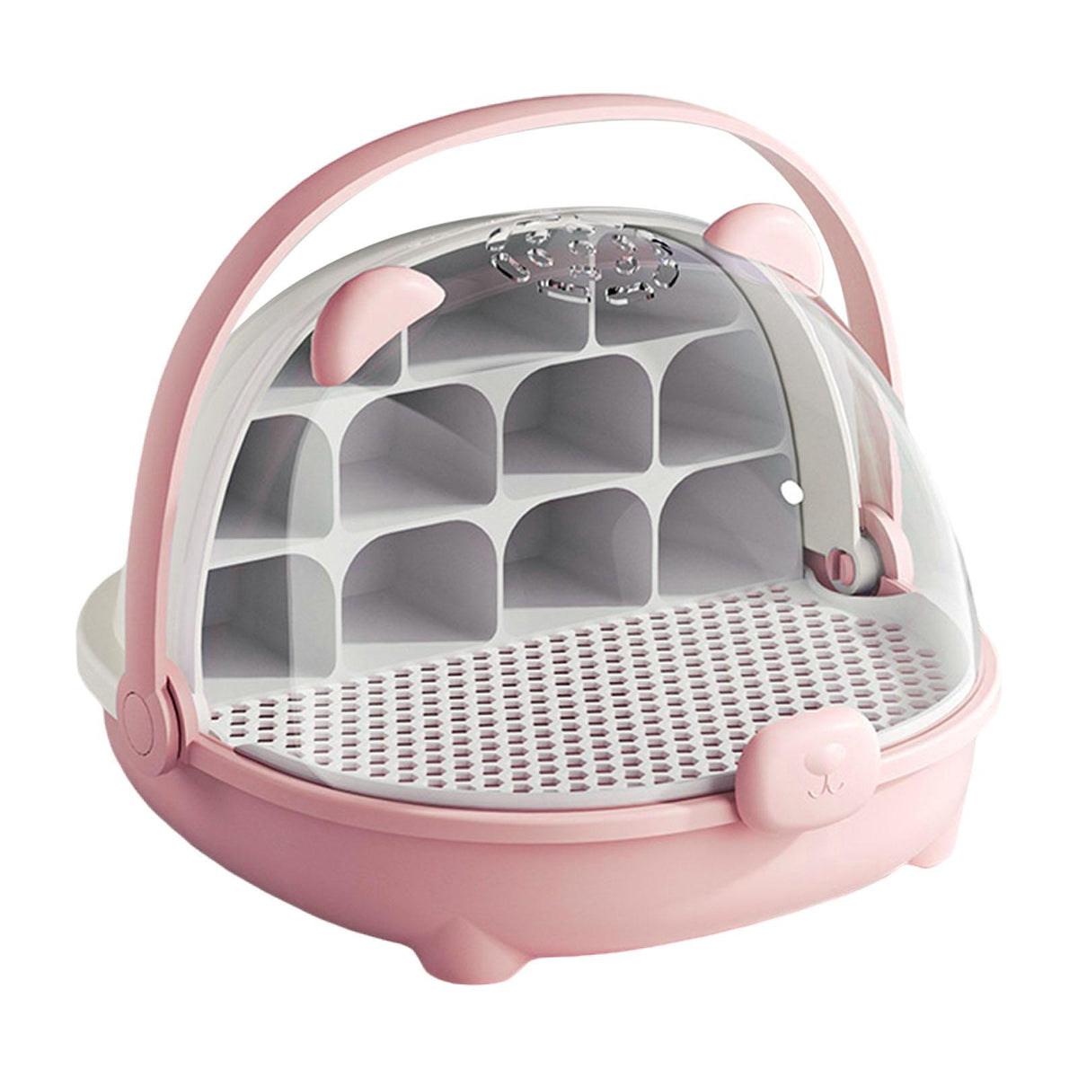 Maxbell Silkworm Breeding Box Transparent Detachable Compartments Insect Feeding Box pink