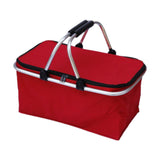 Maxbell Insulated Picnic Basket Folding Grocery Bag for Backpacking Barbecue Camping Red