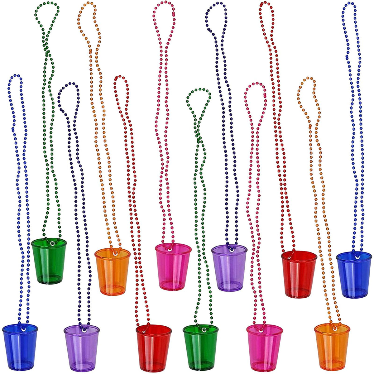 Maxbell Maxbell 12 Pieces Cup Pendant On Beaded Necklace for Festival Wedding Party Favor Colorful