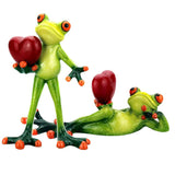 Maxbell 2x Resin 3D Craft Frog Figurine Office Desktop Decoration Collectible Gift