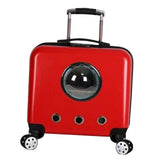 Maxbell Maxbell Portable Cat Trolley Case Backpack Breathable Hiking for Small Animals red