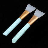 Maxbell 2Pcs Soft Silicone Facials Mud Clay Mask Brushes Applicator Tools Light Blue