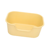 Maxbell Open Top Cat Litter Tray for Cats Under 10kg Easy to Clean Indoor Cats Potty Yellow