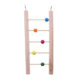 Maxbell Solid Wooden Parrot Climb Ladder Bird Cage Climbing Swing Toy as described 5 Ladders-colorful beads - Aladdin Shoppers