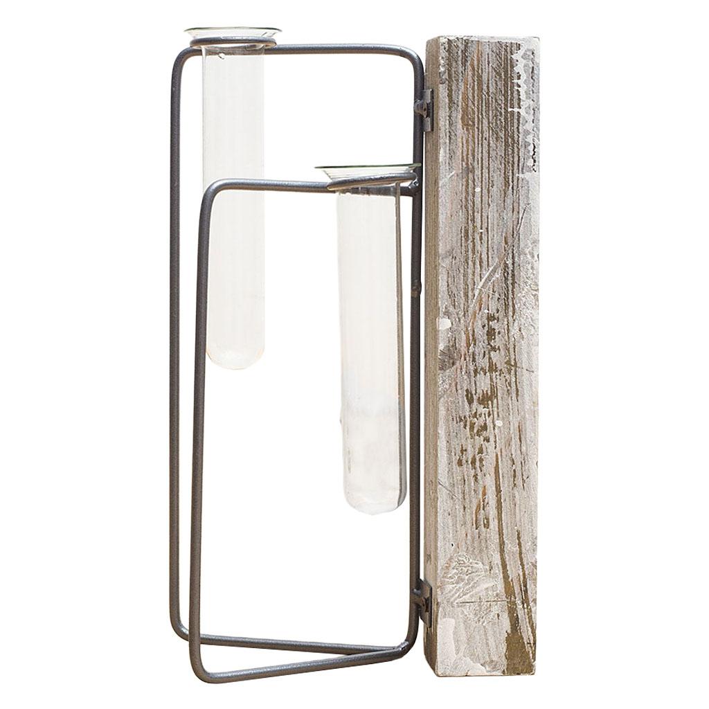 Maxbell Maxbell Desktop Glass Planter Vase Metal Stand Hydroponic Plant Container Style 3