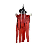 Maxbell Hanging Witch Ghost Halloween Decoration for Entry Gate Outdoor Indoor Trees Red