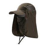 Maxbell 5xOutdoor Hiking Hat with Removable Face Neck Flap Cover Breathable for Garden Green