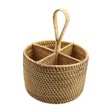 Maxbell Utensil Holder Basket Flatware Organizer for Dining Table Countertop Cooking Round