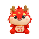 Dragon Stuffed Animal Chinese Dragon Plush Doll for Dorm Restaurant Holidays Red 58cm