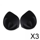 Maxbell 3xWomen Bra Pads Inserts Cotton Padding Inserts for Swimwear Daily Wear Bikini Black M