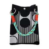 Maxbell Knitted Handbag Reusable Casual Soft Shopping Pouch for Daily Vacation Beach Black