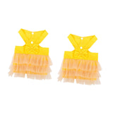 Maxbell 2Pcs Pet Dog Dresses Breathable Pet Supplies Doggy Apparel Summer Tutu Shirt Yellow