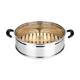 Maxbell Stainless Steel Bamboo Steamer Steaming Rack Dumpling Steamer for Steam Buns 20cmx10cm