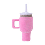 Dog Squeaky Toy Bite Resistant Chewing Plush Cup for Small Medium Large Dogs pink