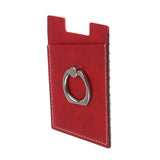 Maxbell 2 Pcs PU Leather Cell Phone Card Holder with Ring Stand Sticker Adhesive