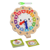 Maxbell Wooden Clock Kids Toy Teaching Clock for Clocks Practice Playroom 3 Year Old