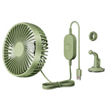 Maxbell USB Car Fan Compact Rotatable Air Circulation Fan for Vehicle Van Truck Green