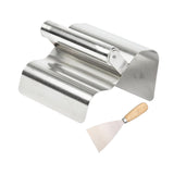 Maxbell Landscape Curb Trowel Home Decoration Corner Shaping Trowel with Putty Knife Wave Silver