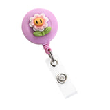 Maxbell ID Clip Reel Retractable Holder Flowers Badge for Volunteers Students Nurses Style A