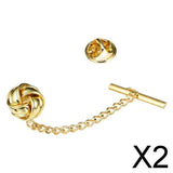 Maxbell 2xMens Tie Tack Pins Collar Pin Brooch Lapel Pin for Valentine'S Day Gift gold
