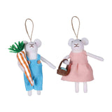 Maxbell 2x Felt Mouse Hanging Ornaments Christmas Tree Ornaments for Garland Holiday