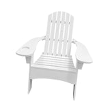 Maxbell Wood Chair with AN Hole to Hold Umbrella Outdoor Indoor for Deck Porch Patio white