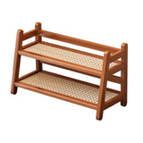 Maxbell Water Cup Display Rack Spice Rack 2 Tier Storage Shelf for Home Office Decor Brown